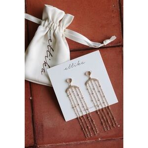 Ettika 18k Gold Plated Chandelier Rhinestone Drop Earrings NWT